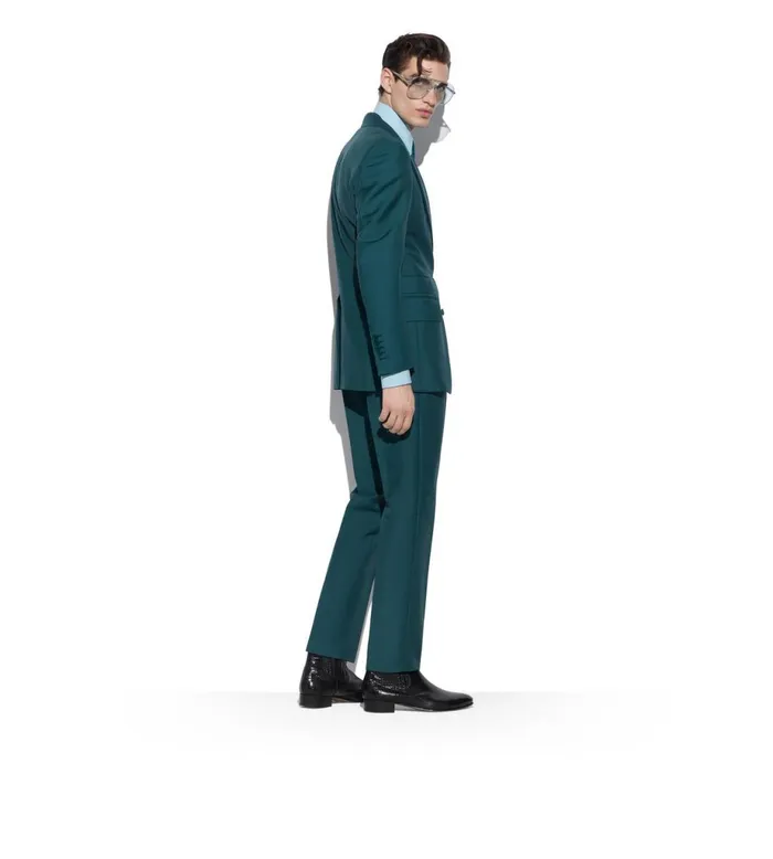 Men Jackets Tom Ford Original Mohair Atticus Jacket Forest Noise Men Jackets Tom Ford Original Mohair Atticus Jacket Forest Noise