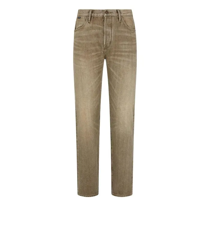 Men Jeans Tom Ford Khaki Standard Fit Denim Khaki