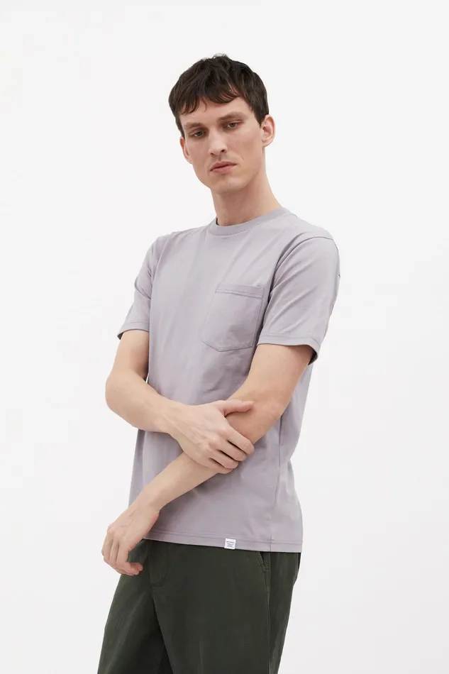 Men Johannes Organic Pocket Tshirt Crocus Purple Norse Projects TShirts