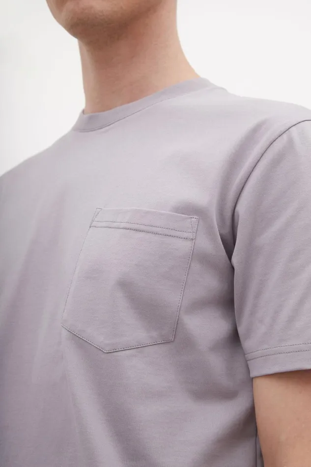 Men Johannes Organic Pocket Tshirt Crocus Purple Norse Projects TShirts