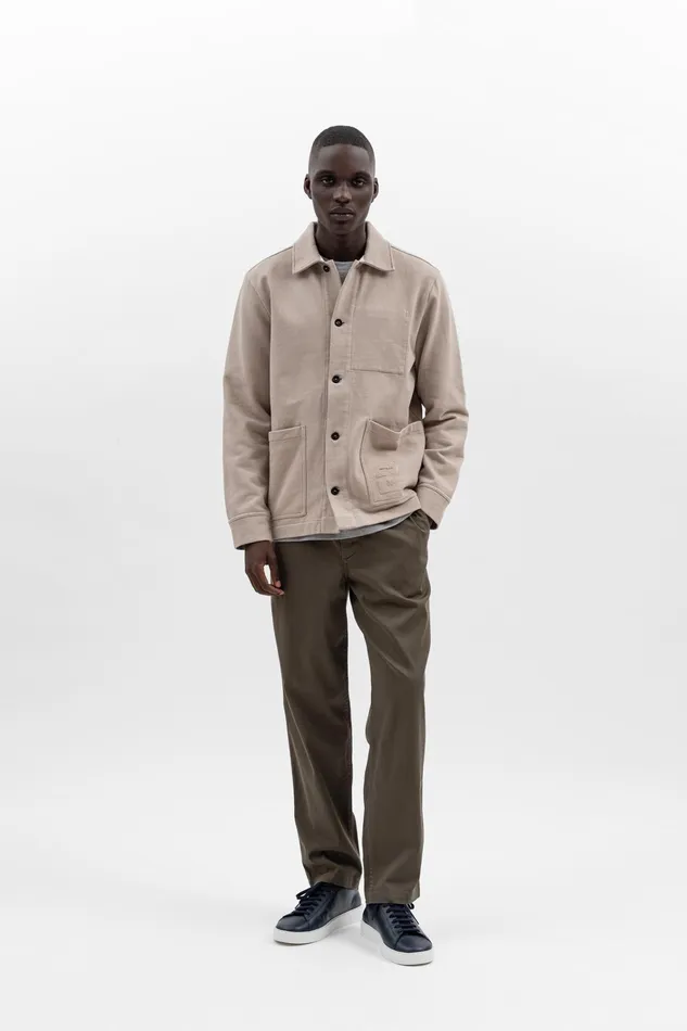 Men Jorn Tab Series Overshirt Light Khaki Norse Projects Overshirts