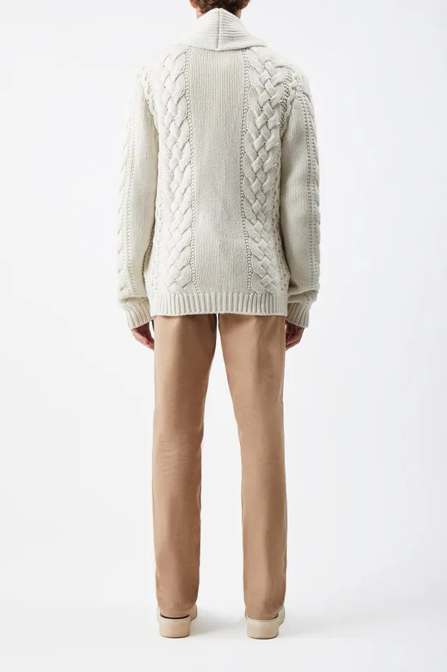 Men Knitwear Gabriela Hearst Casa Knit Cardigan In Ivory Cashmere