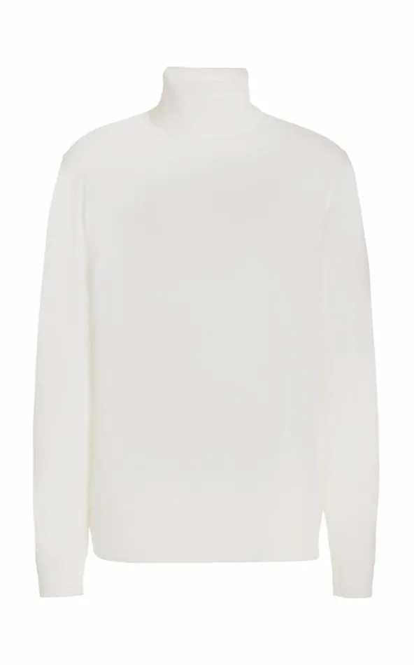 Men Knitwear Gabriela Hearst Jermaine Knit Turtleneck In Ivory Merino Wool