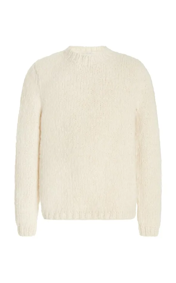 Men Knitwear Gabriela Hearst Lawrence Knit Sweater In Ivory Welfat Cashmere
