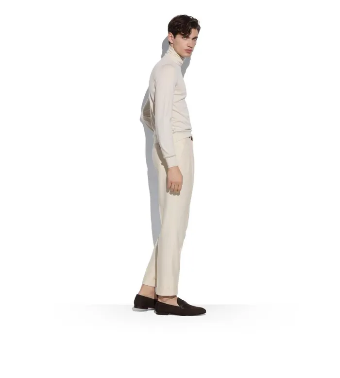Men Knitwear Tom Ford Fine Gauge Cashmere Silk Roll Neck Ivory Men Knitwear Tom Ford Fine Gauge Cashmere Silk Roll Neck Ivory