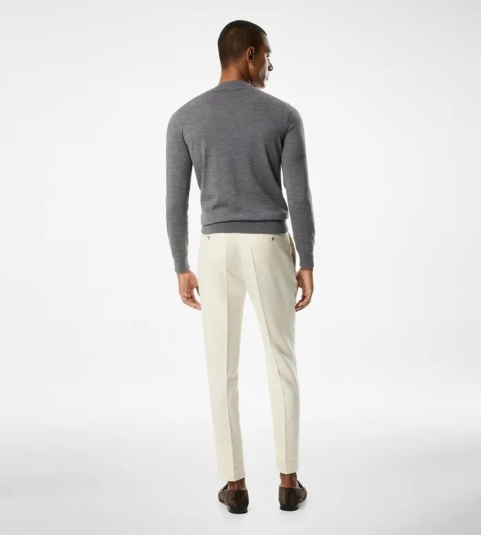 Men Knitwear Tom Ford Fine Gauge Merino Crew Neck Charcoal Men Knitwear Tom Ford Fine Gauge Merino Crew Neck Charcoal