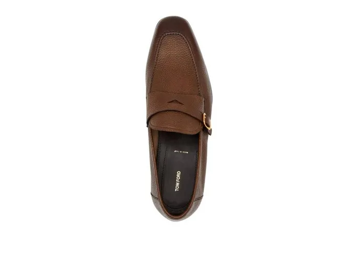 Men Loafers Tom Ford Grain Leather Dover Loafer Brown