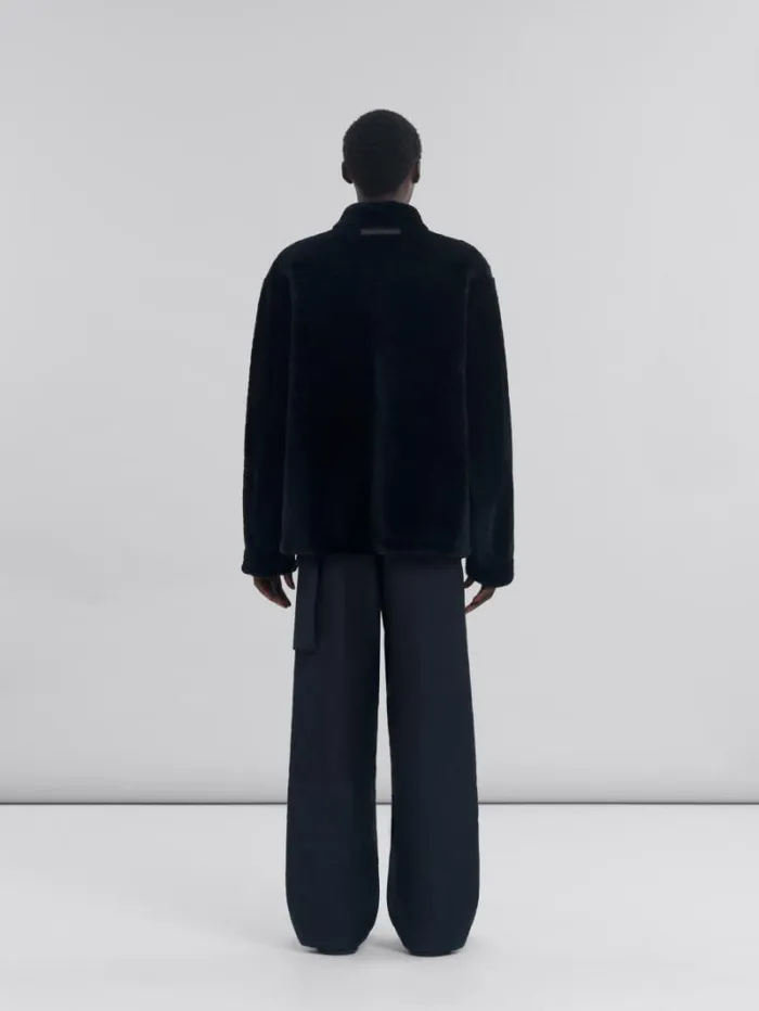 Men Marni Coats and Jackets Black Shaved Shearling Jacket