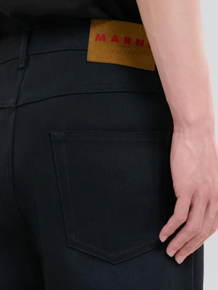 Men Marni Pants Black Denim WideLeg Jeans