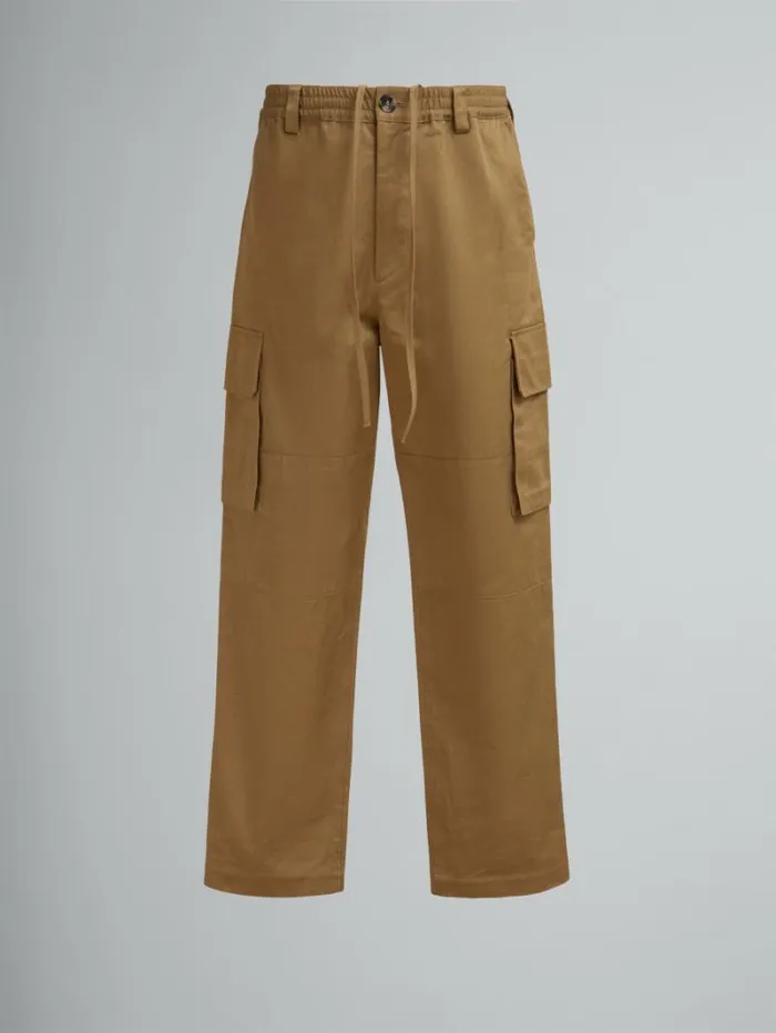 Men Marni Pants Green Organic Gabardine Cargo Pants