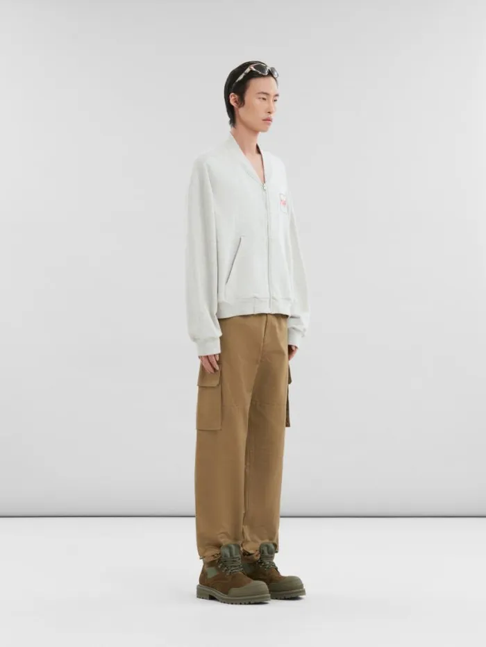Men Marni Pants Green Organic Gabardine Cargo Pants