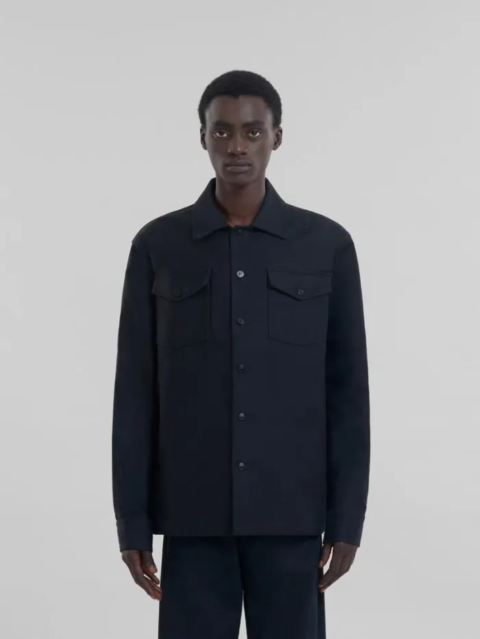 Men Marni Tops and Tshirts Black Organic Cotton Satin Shirt
