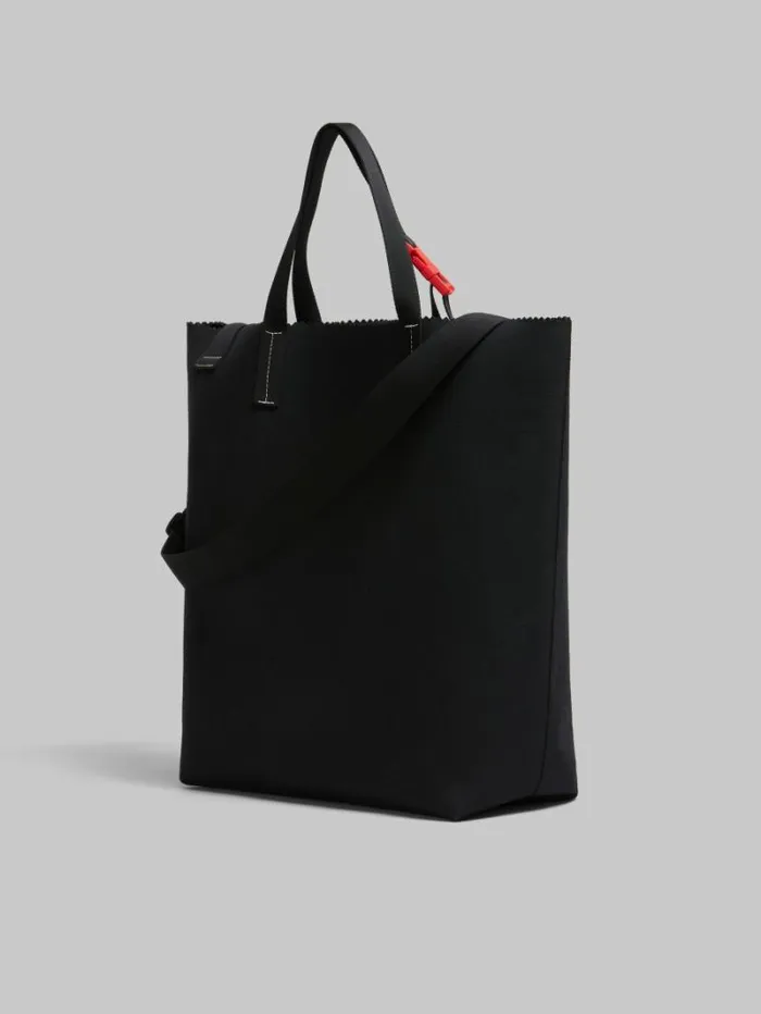 Men Marni Tote Bags Black Canvas Tribeca Shopper With Raised Marni Logo