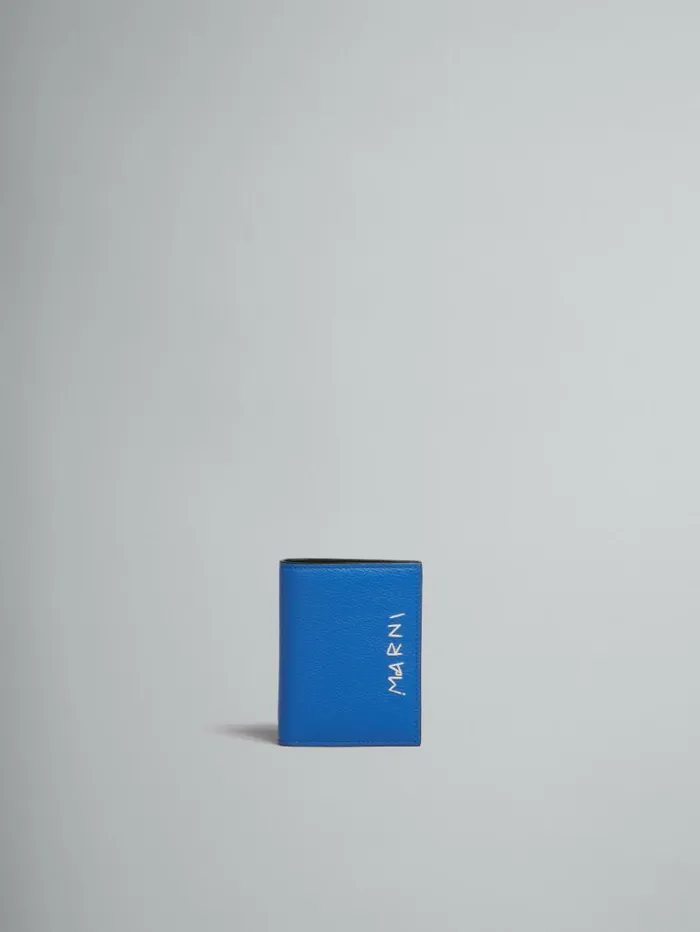 Men Marni Wallets and Small Leather Goods Blue Leather Bifold Wallet With Marni Mending Men Marni Wallets and Small Leather Goods Blue Leather Bifold Wallet With Marni Mending