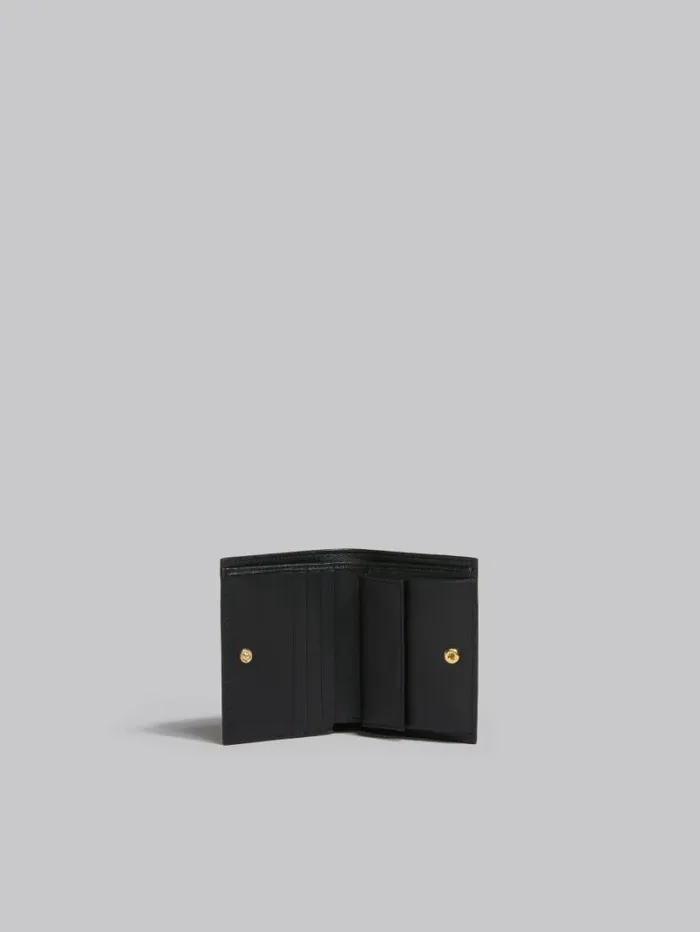 Men Marni Wallets and Small Leather Goods Blue Leather Bifold Wallet With Marni Mending