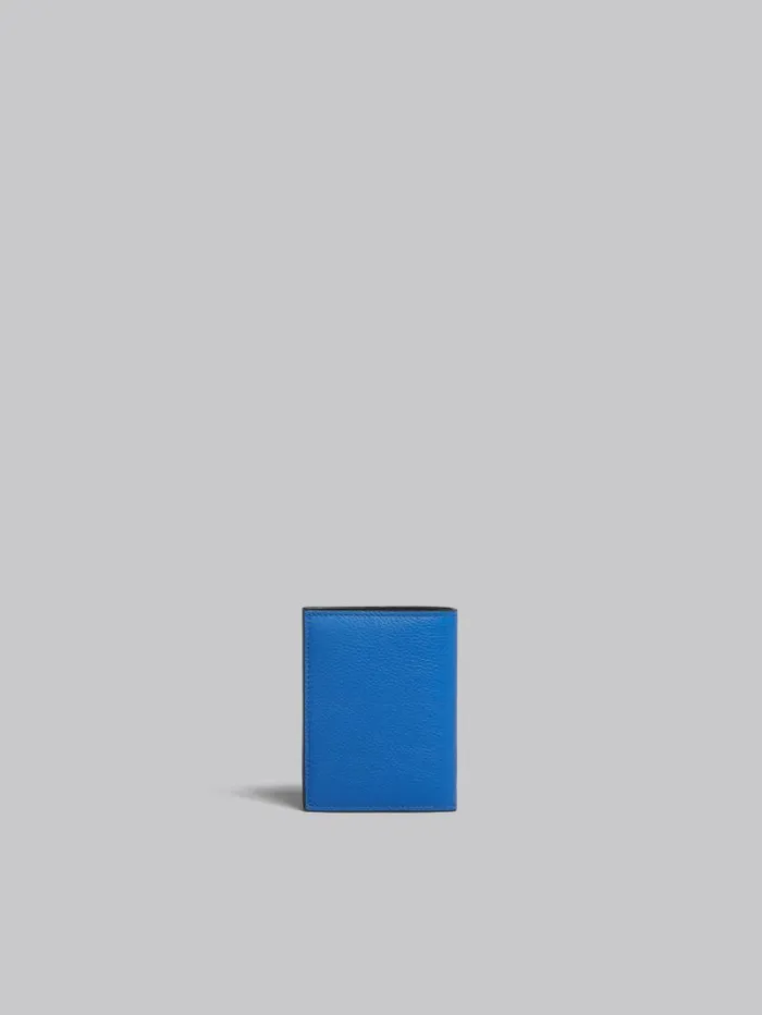 Men Marni Wallets and Small Leather Goods Blue Leather Bifold Wallet With Marni Mending