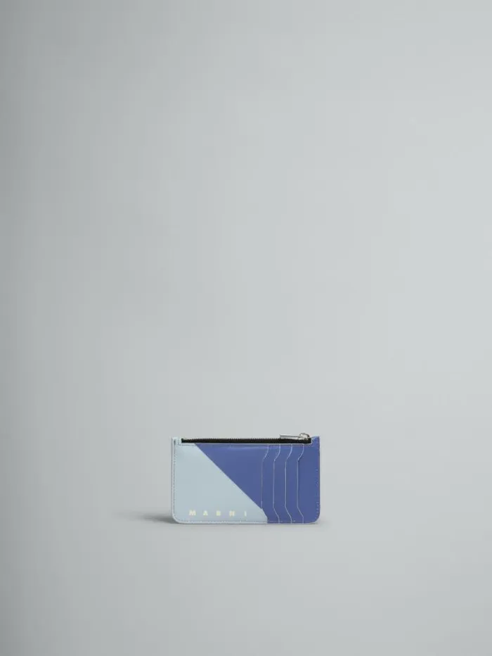 Men Marni Wallets and Small Leather Goods Purple And Blue Tribeca Card Case