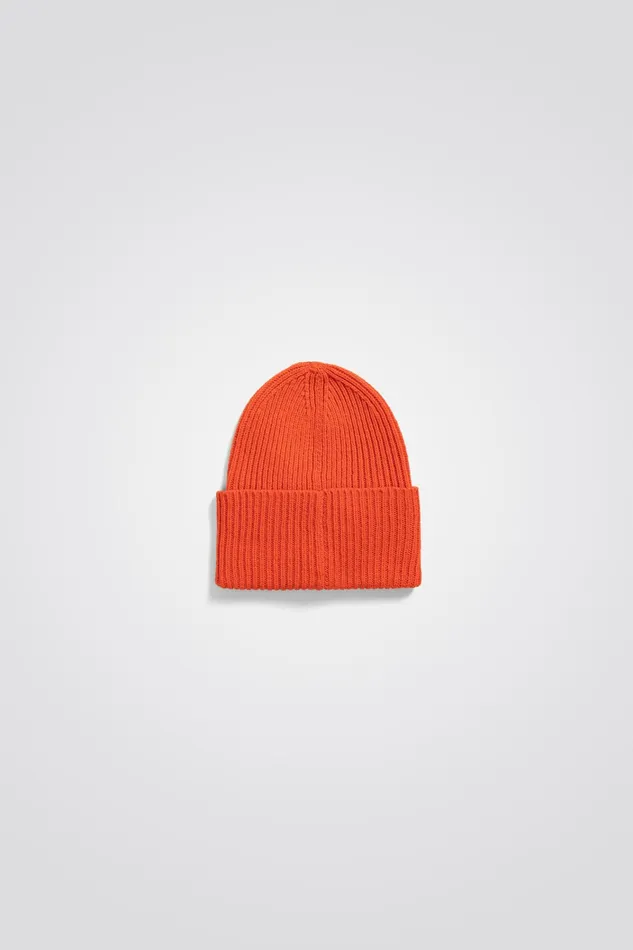 Men Merino Lambswool Rib N Logo Beanie Truffle Norse Projects Beanies