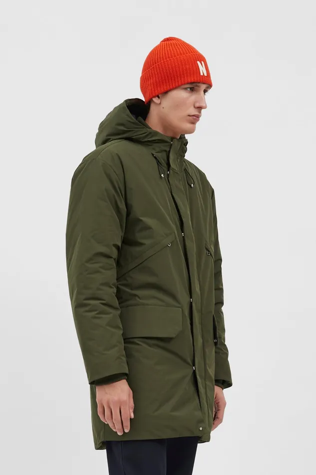 Men Merino Lambswool Rib N Logo Beanie Truffle Norse Projects Beanies