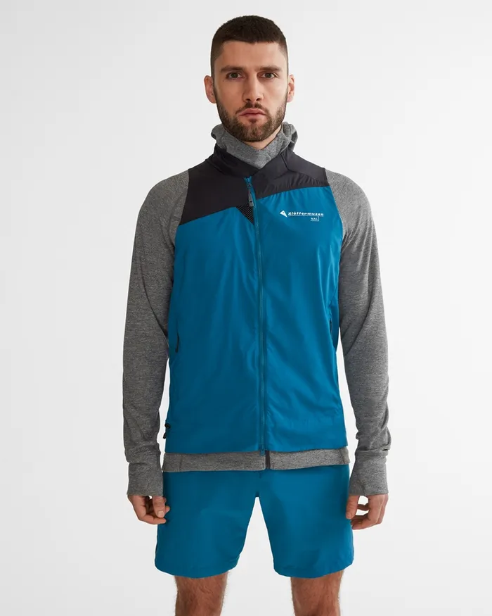 Men Nal Windbreaker Vest Blue Sapphireraven Klttermusen Vests