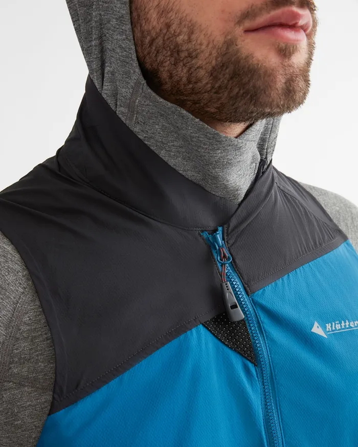 Men Nal Windbreaker Vest Blue Sapphireraven Klttermusen Vests