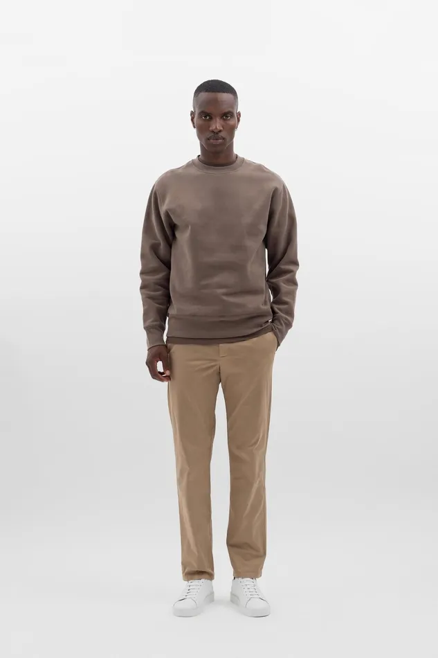 Men Organic Brushed Cotton Sweatshirt Taupe Norse Projects Sweatshirts