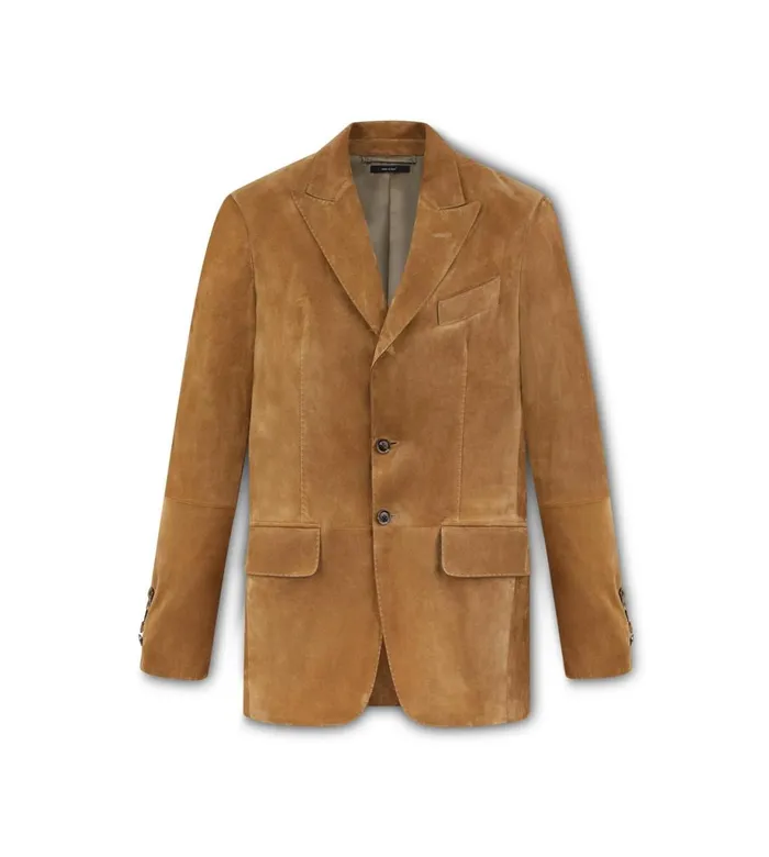 Men Outerwear Tom Ford Cashmere Suede Sartorial Blazer Camel