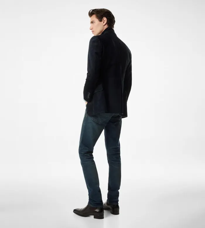 Men Outerwear Tom Ford Cashmere Suede Sartorial Blazer Navy Men Outerwear Tom Ford Cashmere Suede Sartorial Blazer Navy