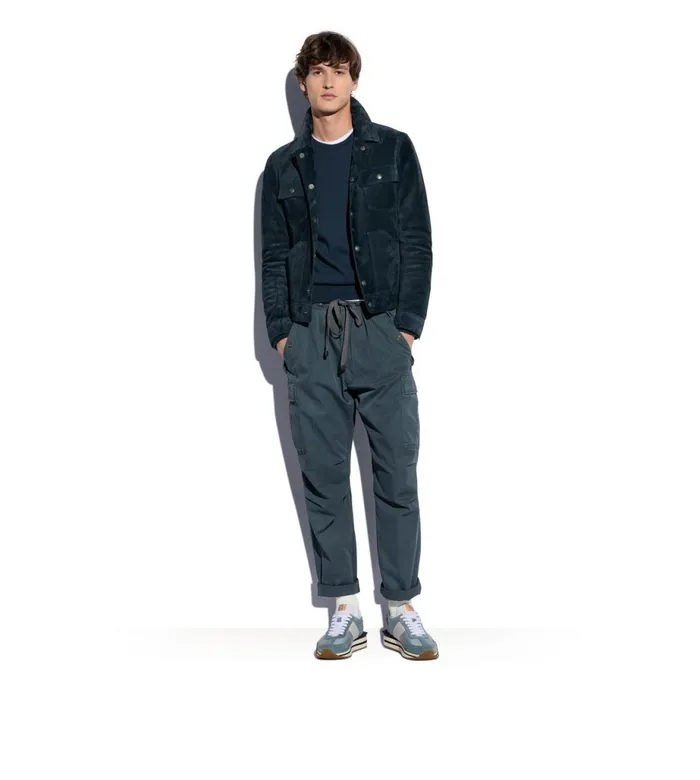 Men Outerwear Tom Ford Cashmere Suede Western Jacket Petrol Men Outerwear Tom Ford Cashmere Suede Western Jacket Petrol