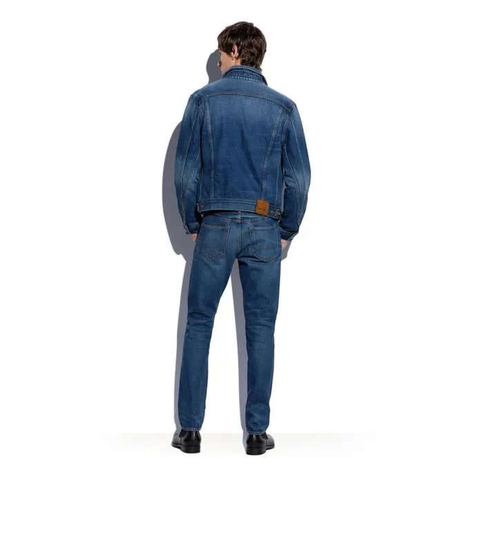 Men Outerwear Tom Ford Japanese Selvedge Denim Jacket Washed Indigo Men Outerwear Tom Ford Japanese Selvedge Denim Jacket Washed Indigo