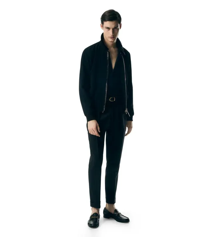 Men Outerwear Tom Ford Technical Cady Chic Collar Blouson Black Men Outerwear Tom Ford Technical Cady Chic Collar Blouson Black