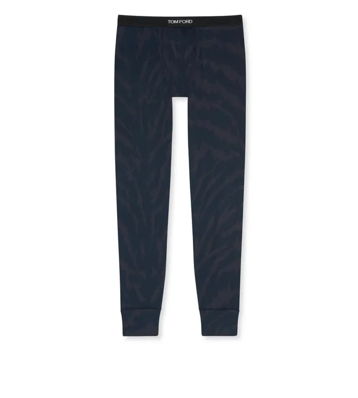 Men PAJAMA PANTS and LONG JOHNS Tom Ford Abstract Zebra Cotton Long Johns Ebony
