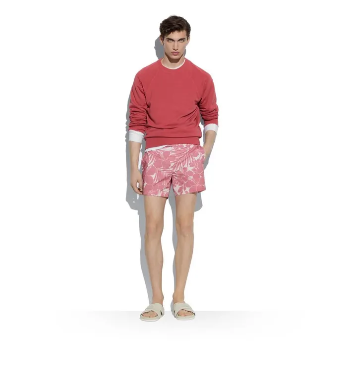 Men Pants and Shorts Tom Ford Floral Print Swim Short Dusty Rose Men Pants and Shorts Tom Ford Floral Print Swim Short Dusty Rose