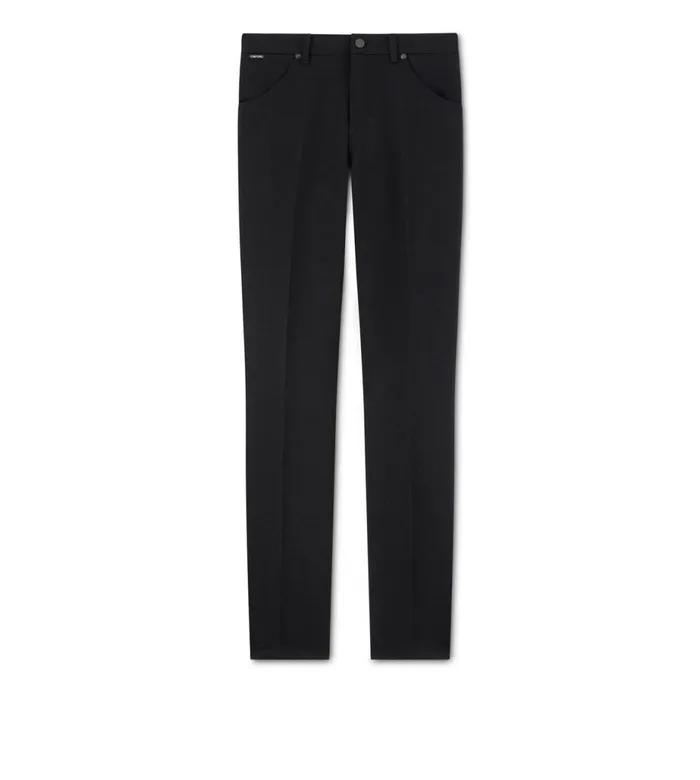 Men Pants and Shorts Tom Ford Wool Twill Sport Pant Black