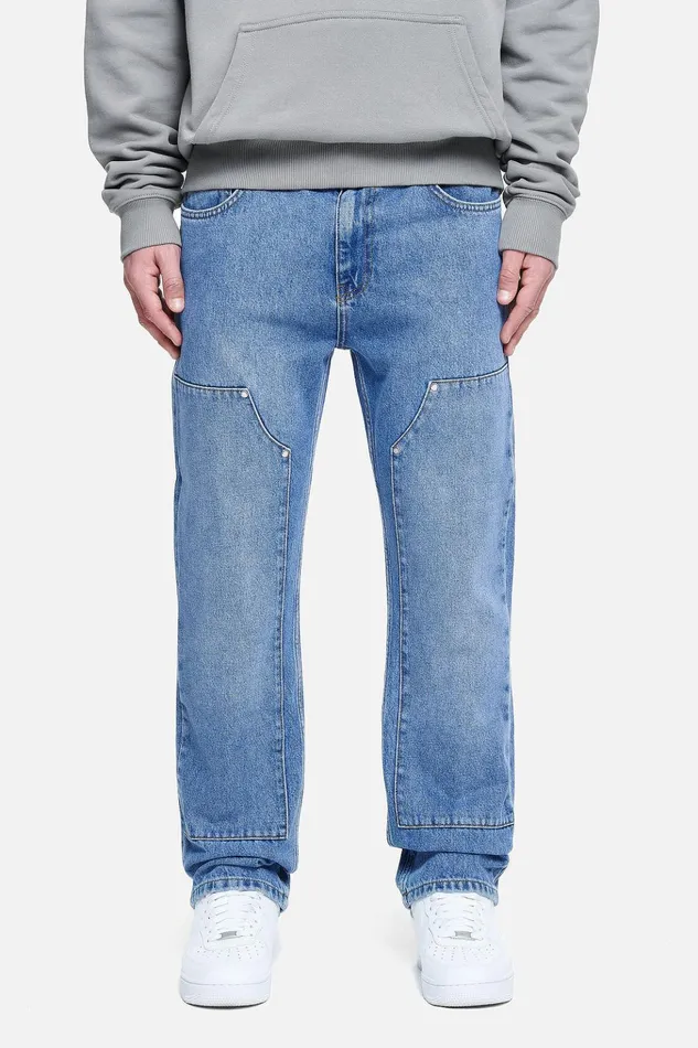 Men Pegador Basic Bottoms Vinto Carpenter Jeans Washed Blue