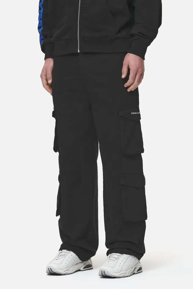 Men Pegador Cargos Garlan Wide Cargo Pants Black