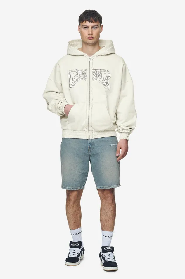 Men Pegador Hoodies Avon Boxy Sweat Jacket Washed Salty Cream Men Pegador Hoodies Avon Boxy Sweat Jacket Washed Salty Cream