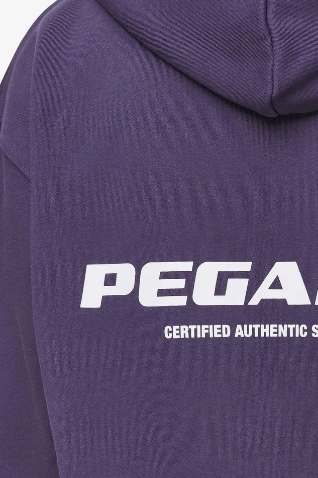 Men Pegador Hoodies Colne Logo Oversized Sweat Jacket Washed Deep Purple White Men Pegador Hoodies Colne Logo Oversized Sweat Jacket Washed Deep Purple White