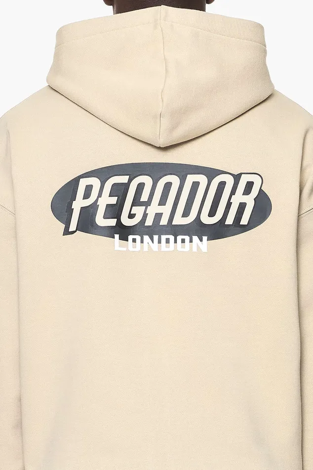 Men Pegador Hoodies County Oversized Sweat Jacket Vintage Washed Kingdom Beige Men Pegador Hoodies County Oversized Sweat Jacket Vintage Washed Kingdom Beige