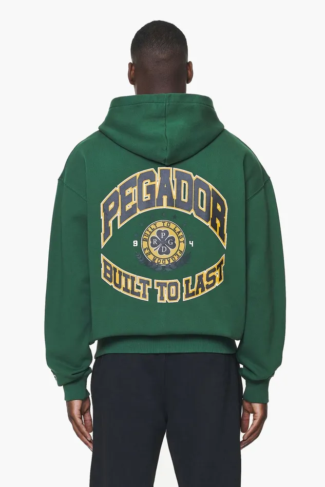 Men Pegador Hoodies Smith Oversized Sweat Jacket Vintage Washed British Green