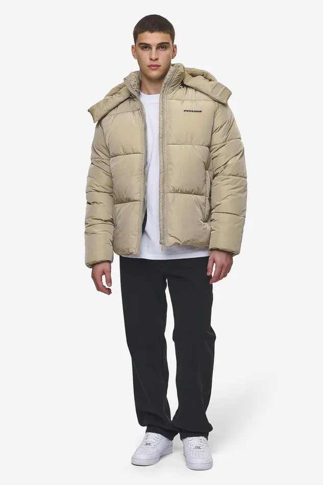 Men Pegador Jacken Marten Crushed Puffer Jacket Beige Men Pegador Jacken Marten Crushed Puffer Jacket Beige