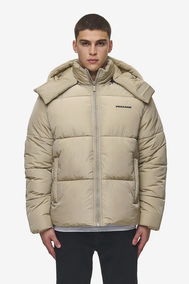 Men Pegador Jacken Marten Crushed Puffer Jacket Beige Men Pegador Jacken Marten Crushed Puffer Jacket Beige