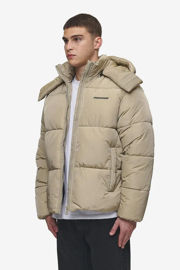 Men Pegador Jacken Marten Crushed Puffer Jacket Beige Men Pegador Jacken Marten Crushed Puffer Jacket Beige