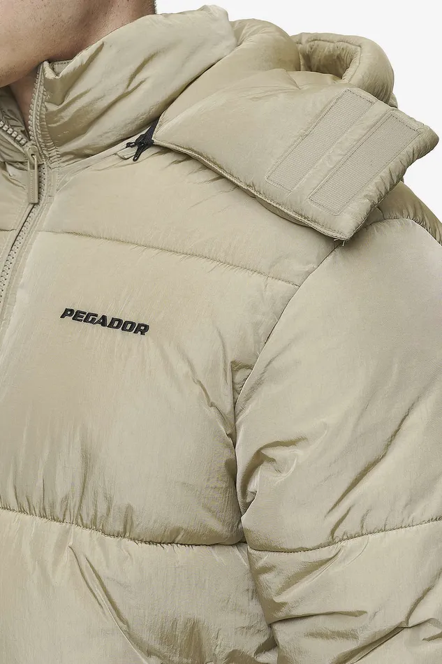 Men Pegador Jacken Marten Crushed Puffer Jacket Beige Men Pegador Jacken Marten Crushed Puffer Jacket Beige
