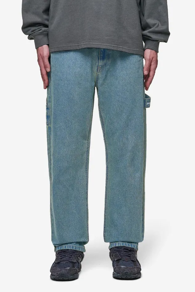 Men Pegador Jeans Daule Baggy Workwear Jeans Washed Vintage Blue Men Pegador Jeans Daule Baggy Workwear Jeans Washed Vintage Blue