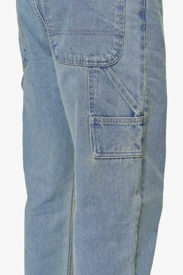 Men Pegador Jeans Daule Baggy Workwear Jeans Washed Vintage Blue Men Pegador Jeans Daule Baggy Workwear Jeans Washed Vintage Blue