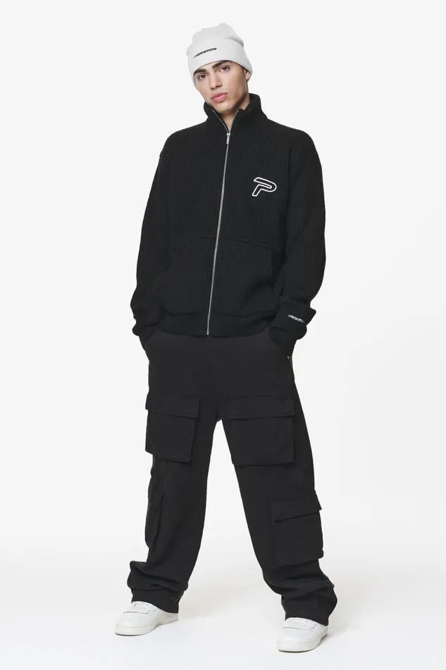 Men Pegador Knitwear Riggo Heavy Knit Jacket Black Men Pegador Knitwear Riggo Heavy Knit Jacket Black