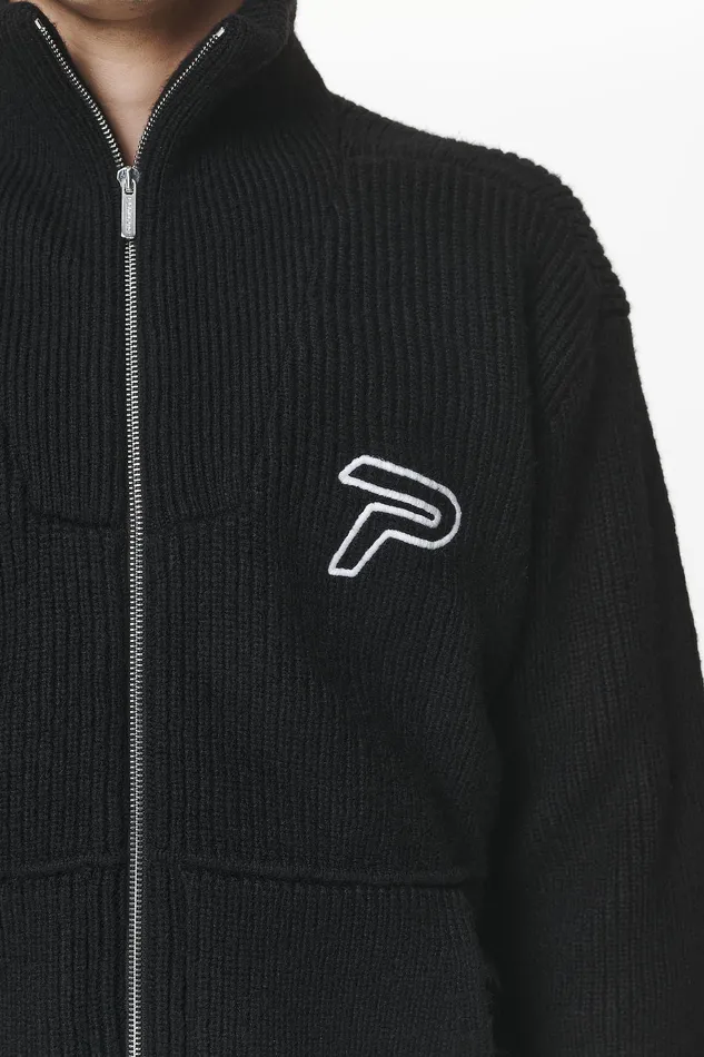 Men Pegador Knitwear Riggo Heavy Knit Jacket Black Men Pegador Knitwear Riggo Heavy Knit Jacket Black