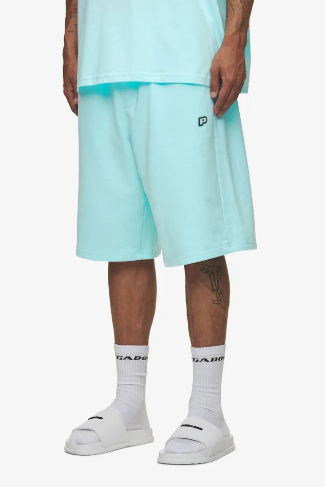 Men Pegador Shorts Leono Overknee Heavy Sweat Shorts Washed Sky Blue Gum