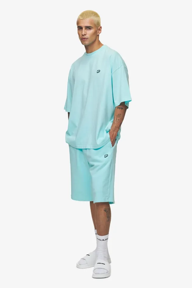 Men Pegador Shorts Leono Overknee Heavy Sweat Shorts Washed Sky Blue Gum Men Pegador Shorts Leono Overknee Heavy Sweat Shorts Washed Sky Blue Gum